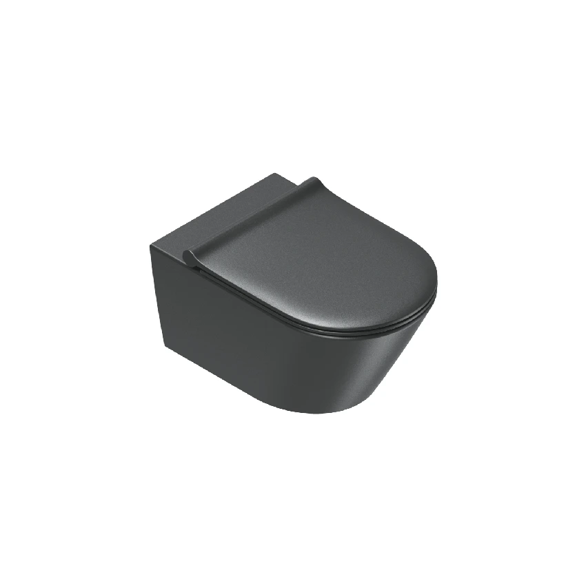 Унитаз подвесной безободковый Catalano Zero 55x35 Silentech чёрный матовый 0111750022