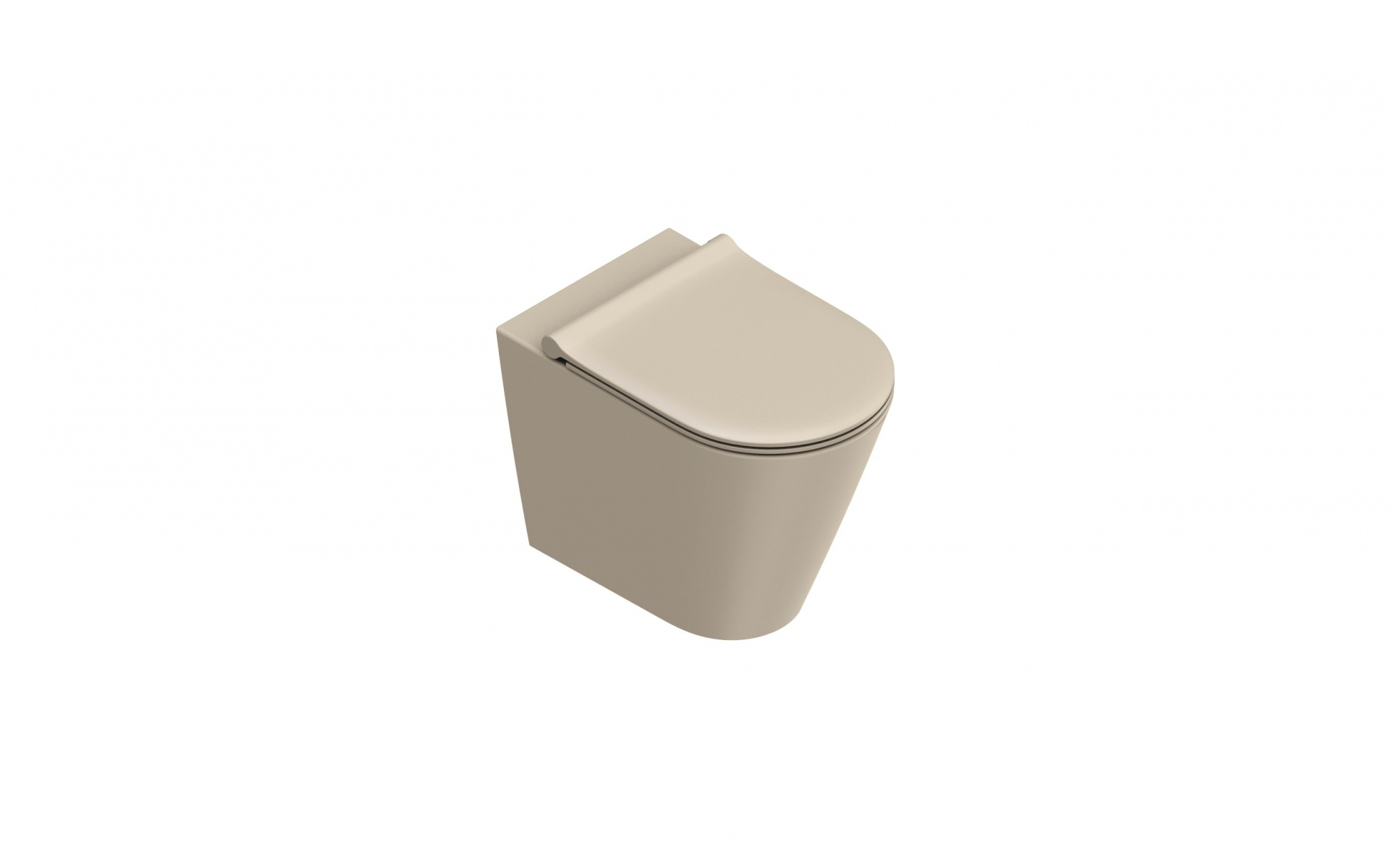Унитаз напольный безободковый Catalano Zero 55x35 Silentech песочный матовый 0114550029